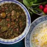 چلو قرمه سبزی در کباب بهارستان