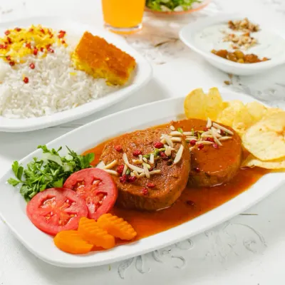 چلو رولت گوشت — مجموعه غذایی رزا