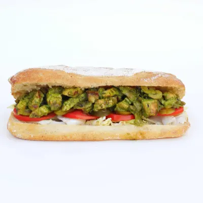 چاپاتا مرغ پستو در مکث برگر