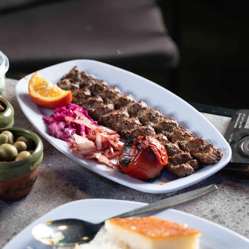 چلو کباب مشتی در باغ محتشم