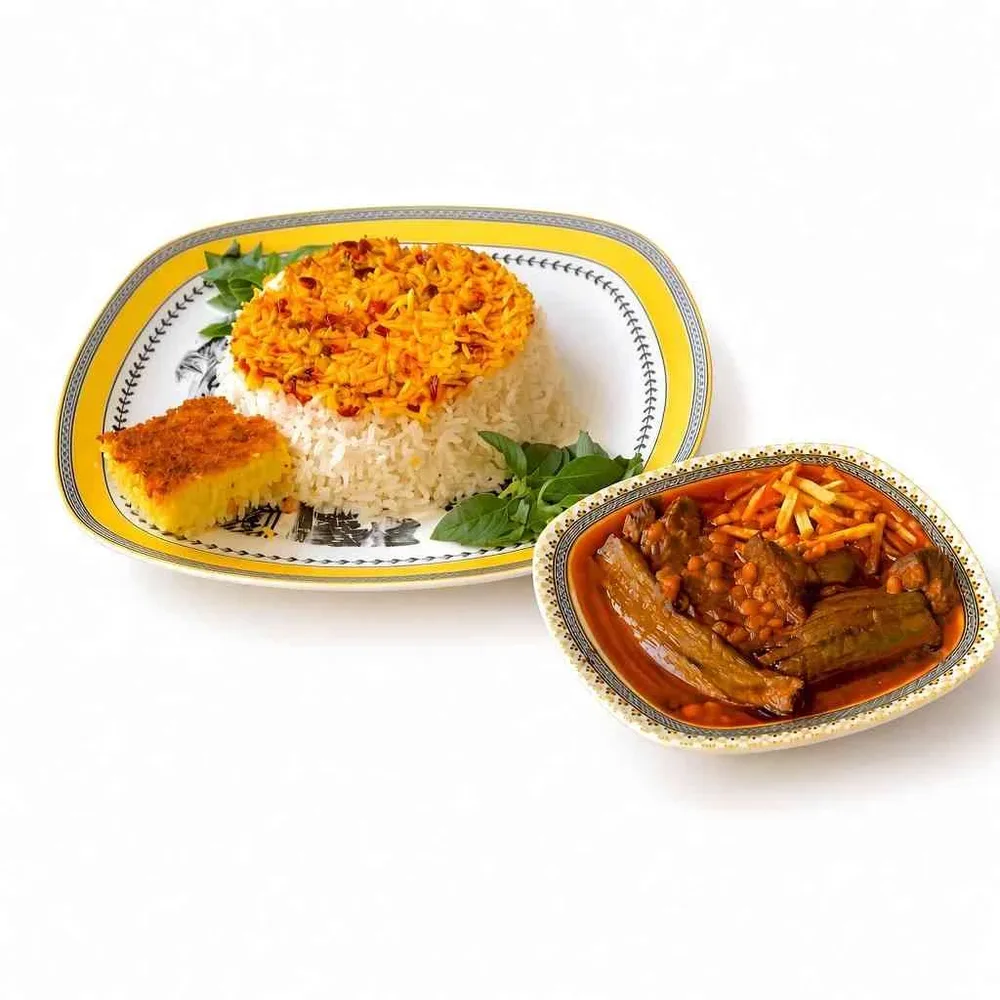 خورشت قیمه بادمجان در روبان لانژ